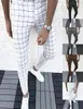 Men039s Pants Smart Casual Fashion Clothing Plaid Pencil Thin Mid Waist Jogger Trousers For Men4793870