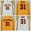 Nikivip Custom Georges Niang Iowa state College Basketball Jersey Men's All Stitched White Yellow Any Size 2XS-5XL Name And Number Top Quali