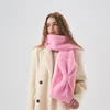 Ärrar koreansk designer kashmir halsduk kvinnor rosa båge plysch sjal utomhus vinter varm nack bufandas lyx elegant invierno mujer