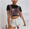 Navel Bell Button Rings Fashion Body Chain Jewelry Girls Red Rose Mail Flower Harness Top Women Daisy Chainmail 230130 Drop Deliver Ottn3