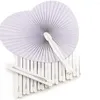 Favor Party bevorzuge 50pcs weiße faltbare Fans leer DIY Malerei Handwerk Handwerk Herzform Papierhand Fan für Hochzeits Geburtstagdekoration Gast Gi