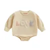 Rompers CitgeeAutumn Infant Baby Girls Boys Fall Bodysuit Letter Embroidery Long Sleeve Jumpsuit Spring Clothes