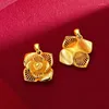 Hängsmycken verklig 24k guldfärg fyra kronblad blommaklavikelhalsband för kvinnor bröllop engagemang jubileumsgåvor lyxkedjan smycken smycken