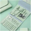 네일 아트 키트 네일 아트 키트 4/6/7/12/16pcs Aron Beauty Clipper Manicure Pedicure Pedicure Steel 가위 귀이 스푼 파일 접이식 DHBE5