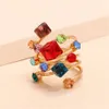 Trendiga överdimensionerade multi stenringar för kvinnor dam oregelbunden kristall charm öppen ring koreanska gotiska party smycken 2023 231221