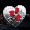 Autres fournitures de fête festives en forme de coeur Rose Saint Valentin Cadeau Pièces commémoratives en métal 52 langues Je t'aime Médaille Challen DH807