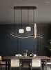 CHANDELIERS MODERNAL MINIMALMAUX CHANDELIER Long Strip Home Home Light Luxury suspension de la lampe suspendue Bar Crystal