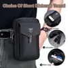 2023 100 Crazy Horse Leather Male Waist Pack Phone Pouch Bags Bag Men's Small Chest Shoulder Belt Back YB076 231220