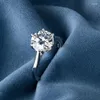 Clusterringe Iogou Pt950 Platinum 2/3CT 4CT SOLITAIR D Color Moissanit Ring Diamant Hochzeitsversprechen für Frauen Engagement Schmuck Geschenk