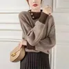Women's Sweaters Sweater Turtleneck Vintage Pullover Jumper Women Winter Thick Warm Knitted Soft Brown