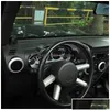 Andra inre tillbehör bil ABS Central Control Dash Board Decoration er Chrome för Jeep Wrangler JK 2007-2010 Drop Delivery Mobi A DHDBD