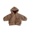 Autumn Winter Baby Boys Jacket Thickened Lamb Down Hooded Solid Toddler Coat Long Sleeve Pocket Kids Parkas 231220