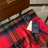 Halsdukar lyxdesigner märke högkvalitativ pläd ren ull halsduk för kvinnor vinter varm mode brittisk stil smink cape