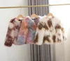 Dziewczyny dla dzieci Faux Fur Kurtka zima Patchwork Patch Patcher Poleśnia o szyja eleganckie dziewczęta maluchowe krótkie modne ubrania grube ciepło TZ352 231221