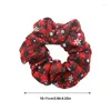 Acessórios de cabelo Scrunchies Ties 5 Pcs Elástico Natal Flocos de Neve Padrão Scrunchy Ponytail Holder para