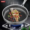 Aiwill Kitchen Quality 316 304 مقلاة من الفولاذ المقاوم للصدأ مقلاة غير لاصق.