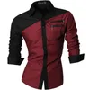 Jeansian Men's Casual Dress Shirts Fashion Desinger Stylish Long Sleeve K371 Winered 231220
