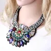 Anhänger Halskette Mode Kristallblumenform Halskette für Mädchen Böhmenstil Statement Maxi Hochzeitsfeier Schmuck Bijoux 1627