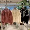 Kvinnors blusar kuzuwata söt stativ krage puff hylsa chiffong skjorta spets voile elegant broderi japan moda lapptäcke casual bluas