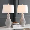 Lampy stołowe Kolekcja Bentlee Rustle szary 30-calowy sypialnia salon domowe biurko biurka nocna lampa z zestawu 2 (w tym żarówki LED)
