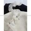 Kvinnors jackor 23 Autumn and Winter Fashionable Ruffles Collision Color Splicing Wool Hanani Short Jacket