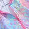 Mädchenkleider Mädchen schwimmen Bedeckung Kinder Kapuze Zip-up Badeanzug Decktuch Badeanzug Bademantel Pool Schwimmstrand Robe Kleid