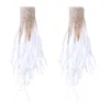 Boucles d'oreilles pendantes en plumes, grand Style Long, élégant et polyvalent pour filles, ornements avancés à la mode pour femmes, glands exagérés