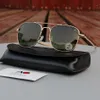 نظارة شمسية AO Pilot Men Vintage Retro Aviation Sun Glasses American Optical Eyewear Original Box Case Gafas de Sol Hombre301L