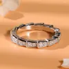 Clusterringen Moissanite Ring Trouwring Origineel 925 Sterling Zilver Verguld 18K Wit Goud 0,42ct D Kleur Dating Verlovingssieraden