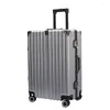 Suitcases MiFuny Rolling Luggages Aluminium Alloy Rod Ins Style Universal Wheel Boarding With Lock Portable Business Trolley Travel Case