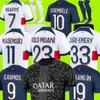 Fanów TOPS TEE 2023 2024 MAILLOTS DE FALTALL SOCCER Jerseys Mbappe Lee Kang in Hakimi 23 24 Paris Football Shirt Marquinhos Verratti Maillot Foot Men Kit Kids