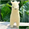 Doldurulmuş Peluş Hayvanlar Kawaii Alpaca Peluş Oyuncaklar 23cm Arpakasso Llama doldurulmuş hayvan bebekleri Japon oyuncak çocuk çocukları doğum günü Christm Dhpuq