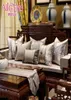Avigers luxe moderne Style chinois Patchwork taie d'oreiller couvre marron gris housses de coussin avec des glands 45 x 45 50 x 50 cm 217934883