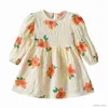 Mädchenkleider Baby Girls süße florale Langarm-Kleid 2023 Frühlings Sommer Neue Kinder O-Neck A-Line Prinzessin Kleider Kinder Kleidung