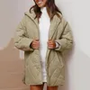 Vestes Femmes Mode 2023 Manteau d'hiver Casual matelassé à capuche léger coupe-vent boutonné lâche grande taille vêtements d'extérieur