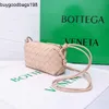 Loops Bags Bottegvenetas Bolsa de Ombro Mini Loop Clássico Pequenos Elementos de Tecelagem Combinados com Câmera Ultra Leve e Versátil Crossbody Branco Moda Rj