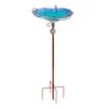 30 Höjd Flower Glass Bird Bath Garden Outdoor Birdbaths Feeder With Metal Stake For Yard Decor 231221