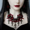Hänge halsband halloween vampyr gotisk punk makeup tillbehör sex