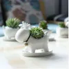 white small elk planter garden Christmas flowerpot deer shape Ceramic succulent plants pots for flowerwithout stand base324Z