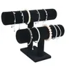 Smyckespåsar Väskor Puches 2 Tier T-Bar Armband Display Stand Holder för förvaringsmycken Drop Delivery Packaging Otgzt