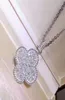 Fourleaf clover sweater chain women039s S925 microencrusted diamond long necklace flower pendant accessories Luxurys Designer8165332