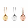 2024 Designer A Niche T-House 925 STERLING Silver Gold Pladed Round Ball Pendant Collier avec style sphérique à la mode et chaîne de clavicule familiale