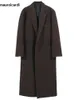 Mauroicardi Autumn zima długość Brąz Brązowa czarna miękka miękka, ciepła wełniana płaszcz Męscy Szarowie Luksusowy projektant Plus Size Overcoat 5xl 231220