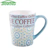 JANKNG 450 ml belles tasses à café en céramique tasse lourde tasse à café peinte à la main tasse de voyage tasse cadeau d'anniversaire tasse à thé élégance tasse à lait285x