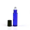 650 st Cobalt Blue Glass Essential Oil Roller flaskor 1 3oz med SS Glass Roller Balls Parfyes Lip Balms Roll på flaskor 10 ml CPCFC