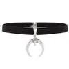 Phyanic svart goth choker halsband sammet gotisk chocker handgjorda månhängen halsband för kvinnor coola smycken tillbehör203k