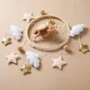 Baby Wood Rattles Bed Bell Soft Filt Cartoon Elephant Cloudy Star Hanging Bell Bell Mobile Crib Montessori Education Toys 231221