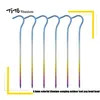 Shelters TiTo Titanium tent stake 8pc/12pcs 3.0mm Colorful Titanium alloy Outdoor Camping Titanium tent peg bend head titanium tent nail