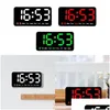 Desk Table Clocks Digital Clock Voice Control Desktop Adjustable Brightness Led Alarm For Bedroom Beside Adt Office Festival Drop Dhmix