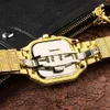 Full Diamond Square für Herren Roman Hiphop Night Glow Fashion Pointer Set Englische Uhr